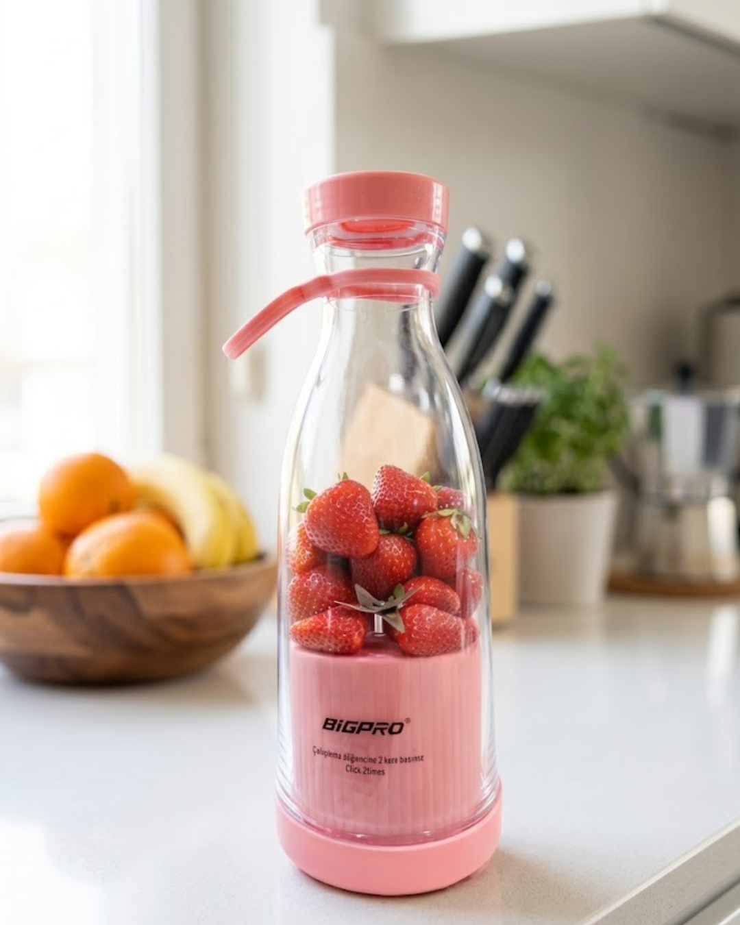 Şarjlı Taşınabilir Blender USB Kablosuz Smoothie Yapıcı Pratik Kullanım