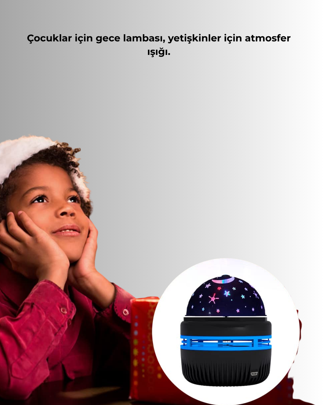 Galaxy Projektörlü Gece Lambası