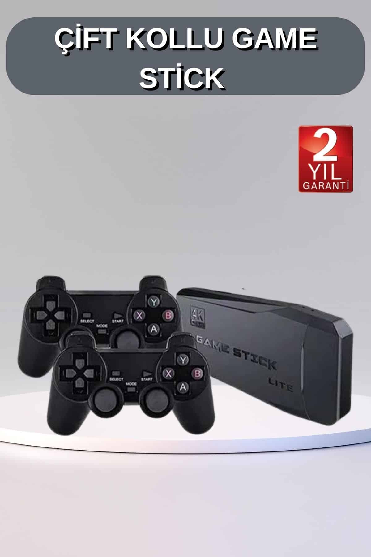 20000 Oyun Kapasitesine Sahip Game Stick Kablosuz Retro Oyun Kolu 4K Atari 2.4g
