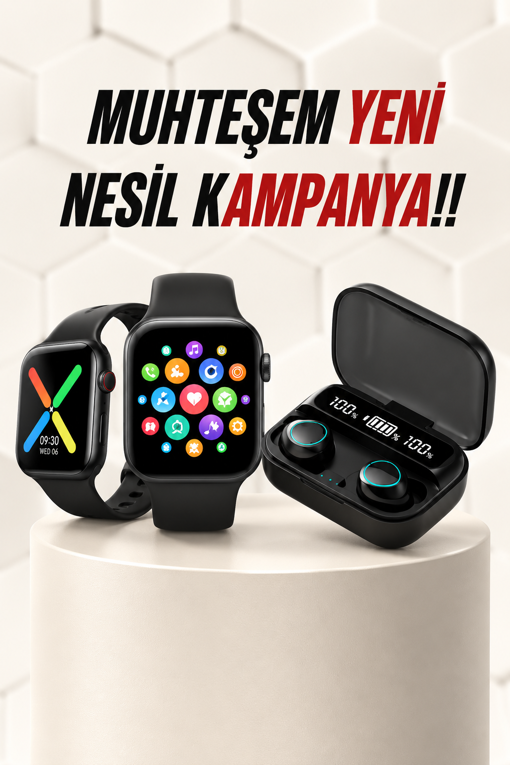 Kaliteli Akıllı Saat ve Kaliteli Bluetooth Kulaklık ANC Özelliği Uzun Pil Ömrü