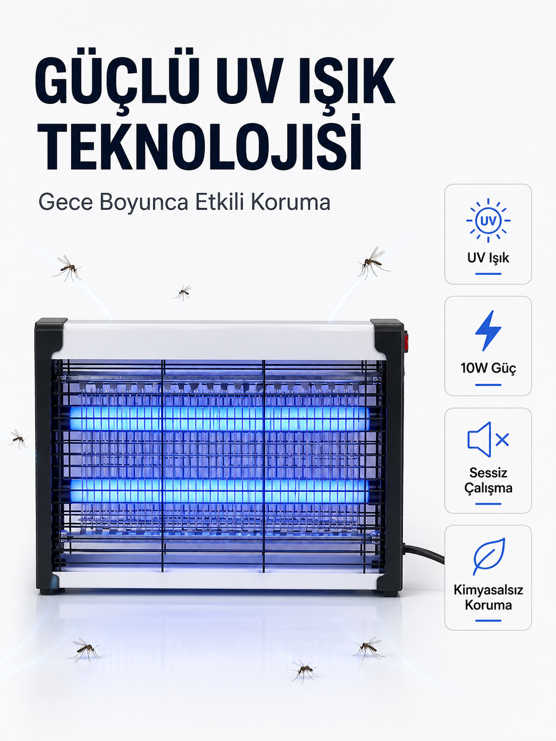 Elektrikli UV Böcek ve Sivrisinek Öldürücü Restoran, Kafe ve Ev Kullanımına Uygun