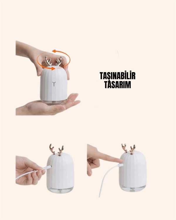 USB Şarjlı Mini USB Nemlendirici LED Işıklı Masaüstü Cihaz