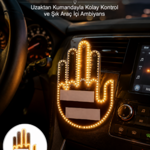 Uzaktan Kumandalı El Orta Parmak Led Araç Camına Özel Yeni Nesil