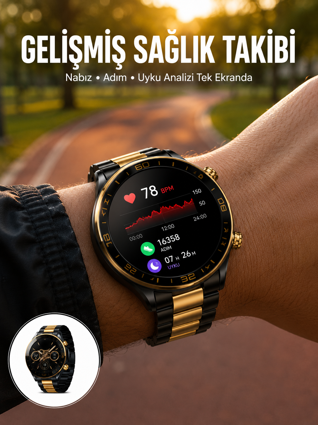 3 Bileklikli Amoled Akıllı Saat Bluetooth Çağrı ve Sağlık Takipli Yeni Nesil