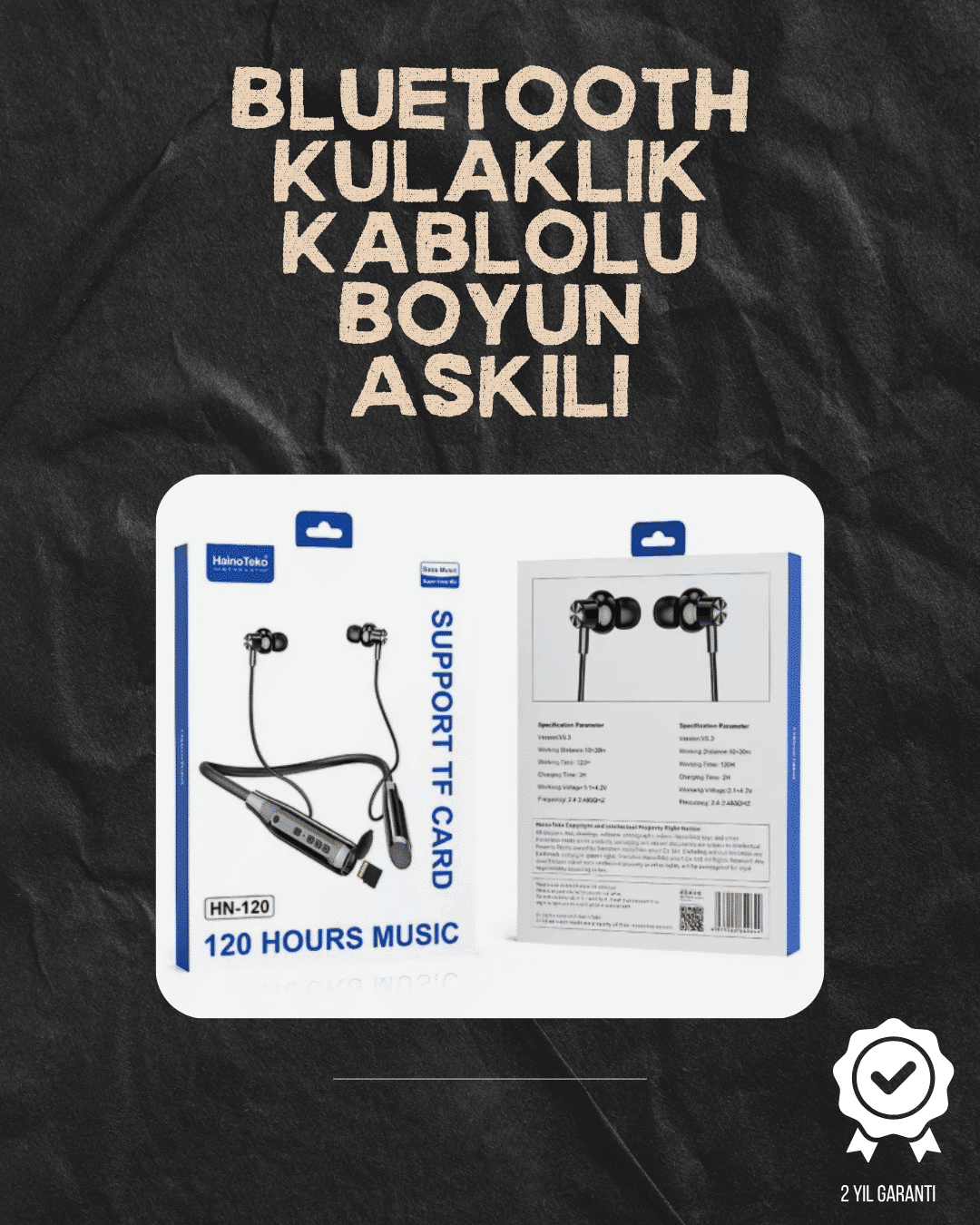 120 Saat Şarj Süresi Sunan Spor Tipi Kablosuz Bluetooth Kulaklık