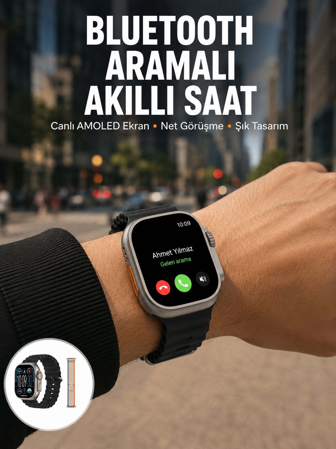 Akıllı Saat Kol Saati Android ve İOS Uyumlu Nabız Ölçer Sesli Asistan Yeni Nesil