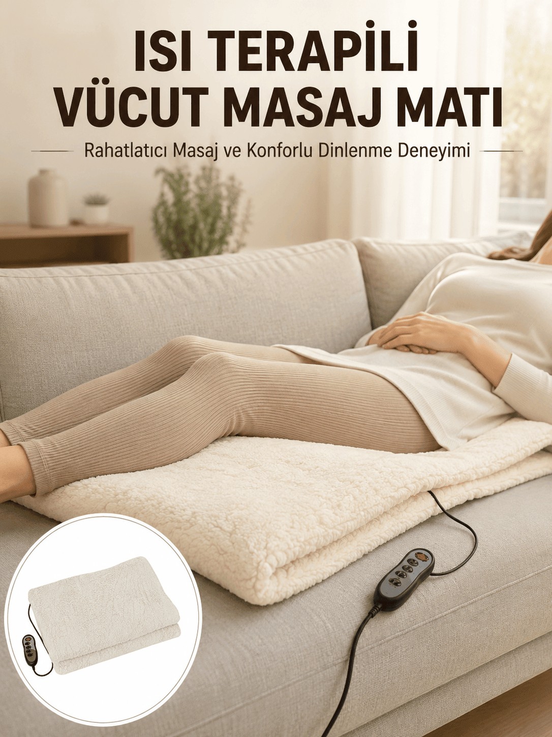 Vücut Masaj Matı Isı Terapili ve Çok Bölgeli Masaj