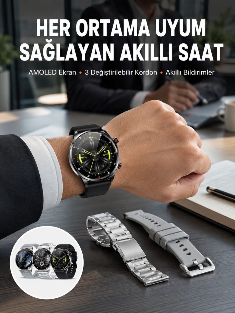 Akıllı Saat Adımsayar Nabız Ölçer Titreşim Özellikli Çağrı Cevaplama Sosyal Medya Yeni Nesil