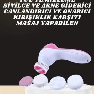 İkili Cilt Bakım Seti 5 Başlıklı Yüz Temizleme ve Masaj Aleti Canlandırıcı ve Onarıcı