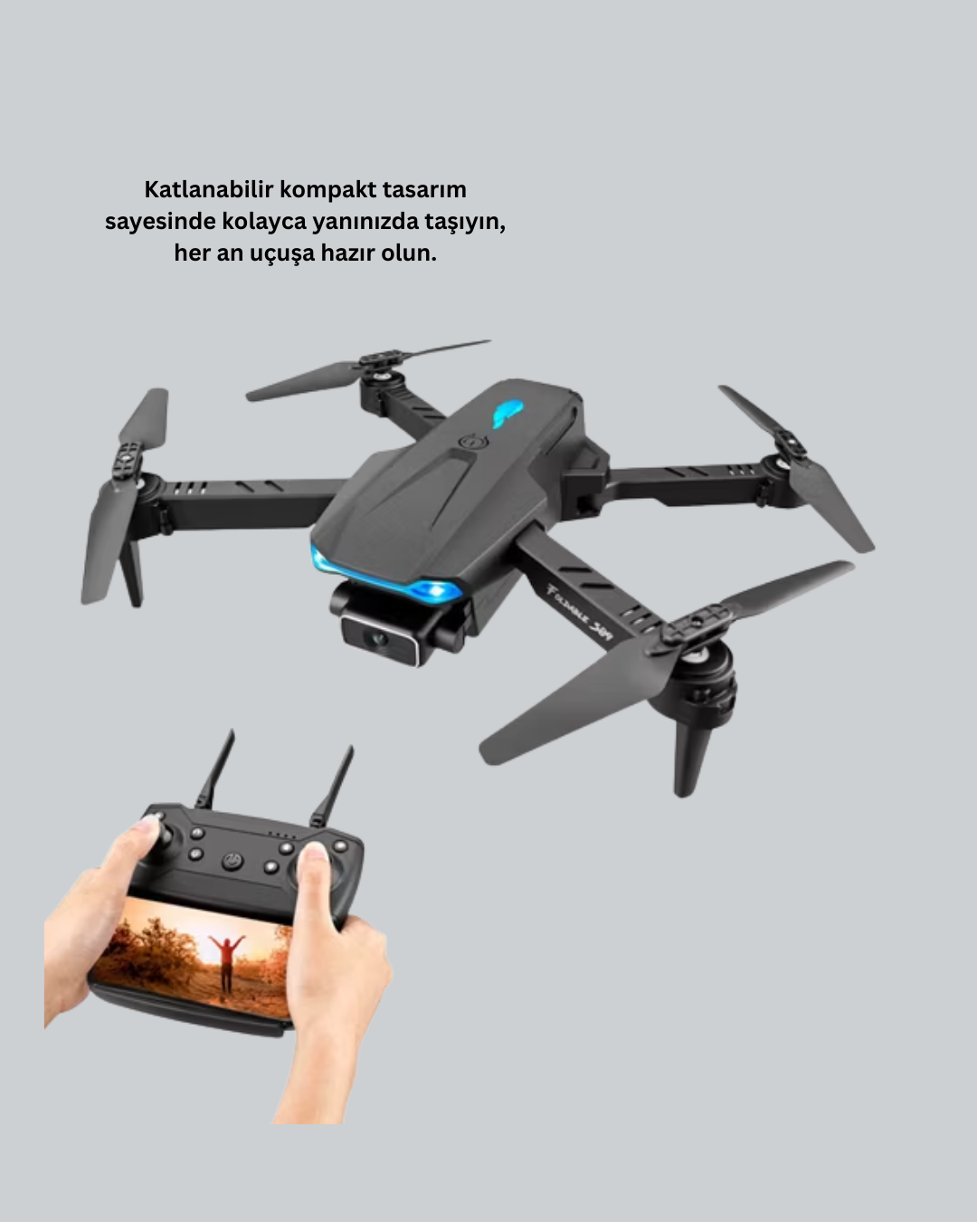 Wifi FPV Canlı Görüntü Aktarımlı Katlanabilir Drone