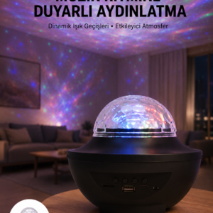 Çok Renkli Projektör Lamba Disko Topu Gece Lambası Kablosuz