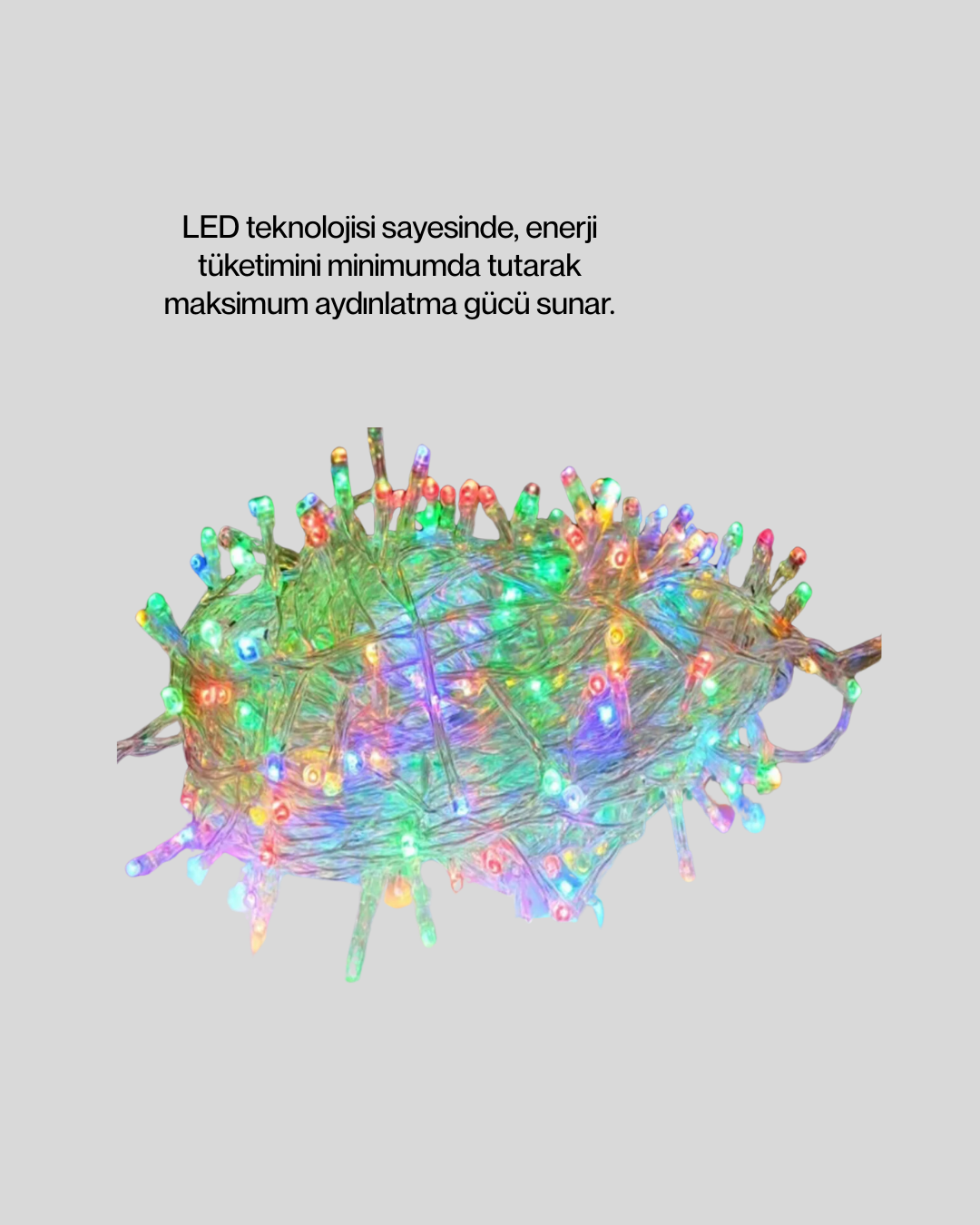 Dekoratif Peri Led 5 m 50 Ampullü Şeffaf Kablo Aydınlatma Yeni Nesil