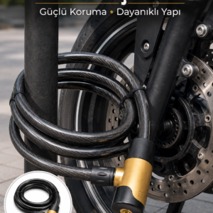 Güçlü Çelik Halat Yapısıyla Motosiklet, Bisiklet ve Scooter İçin Güvenli Kilit
