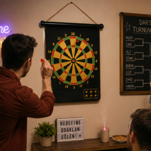 Manyetik Dart Oyunu Katlanabilir Güvenli Dart Seti 6 Ok Hediyeli