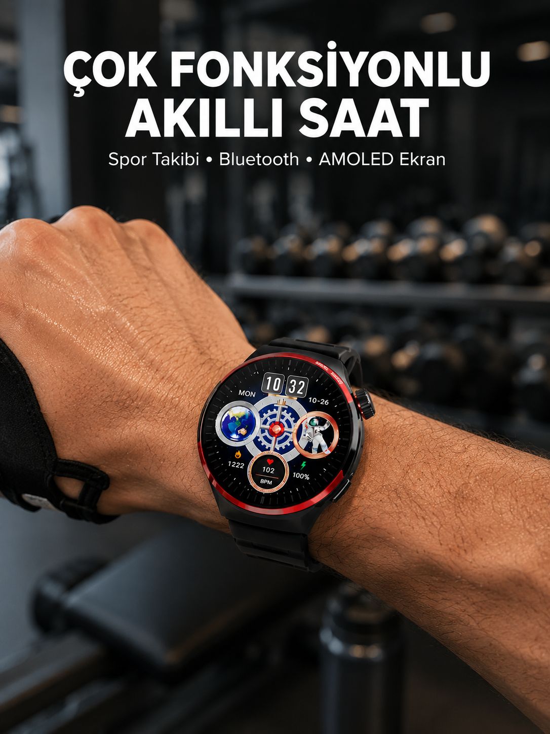 Spor ve Sağlık Takipli Akıllı Saat Kablosuz Şarj Yeni Nesil