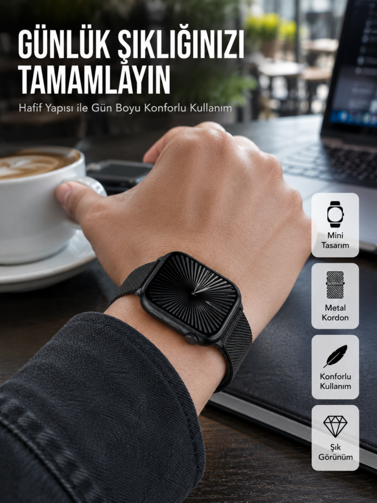 SQ-16 Mini Series 10 – Dokunmatik Akıllı Saat | Kalp Ritmi, SpO2, Uyku Takibi