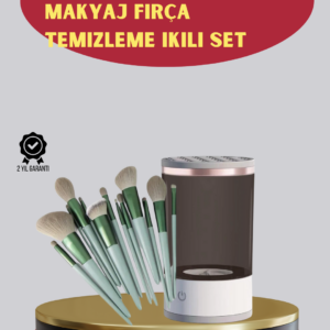 Profesyonel 13’lü Makyaj Fırçası + USB Fırça Temizleyici İkili Set