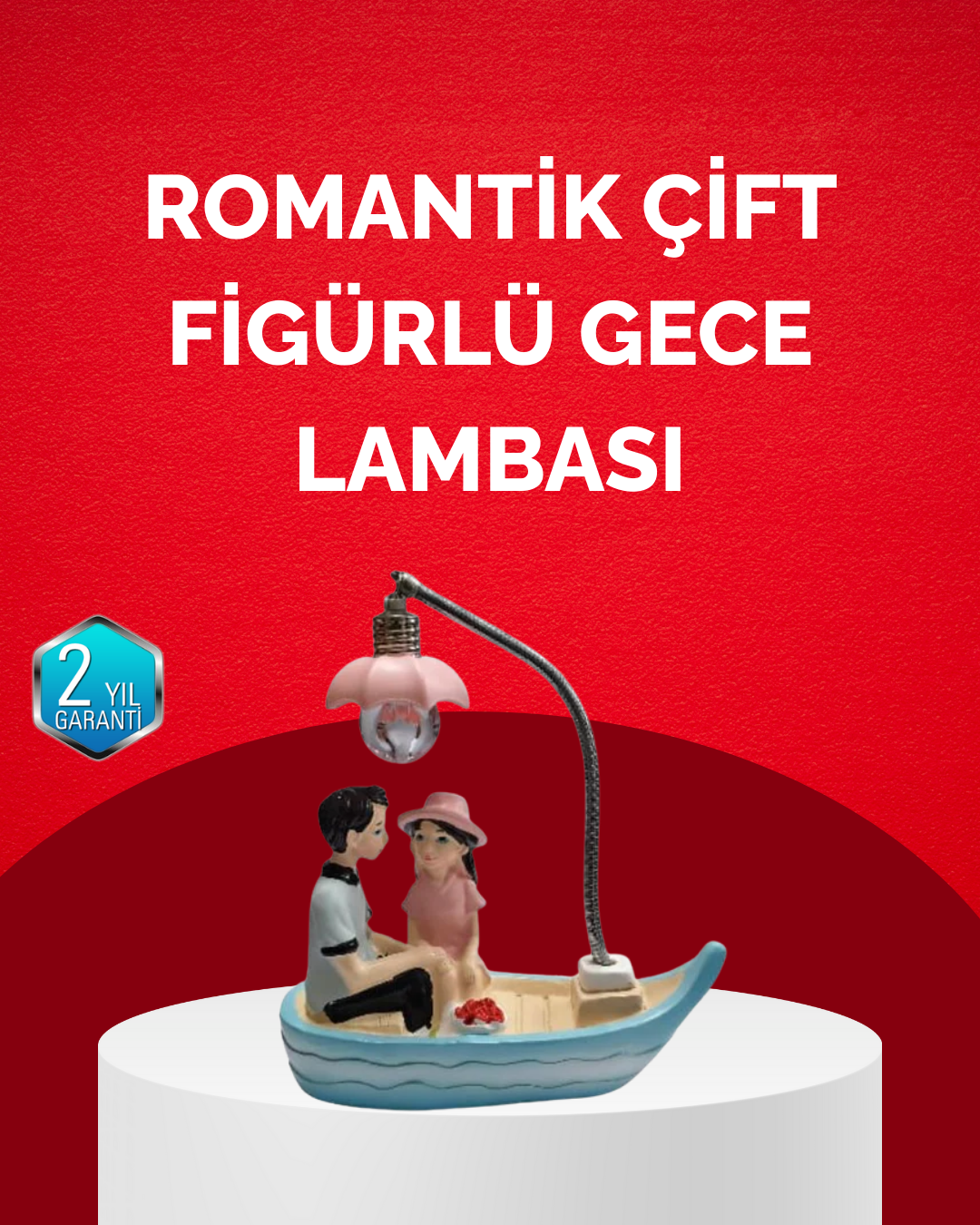 Sevgililer Günü İçin Romantik Çift Figürlü Dekoratif Gece Lambası