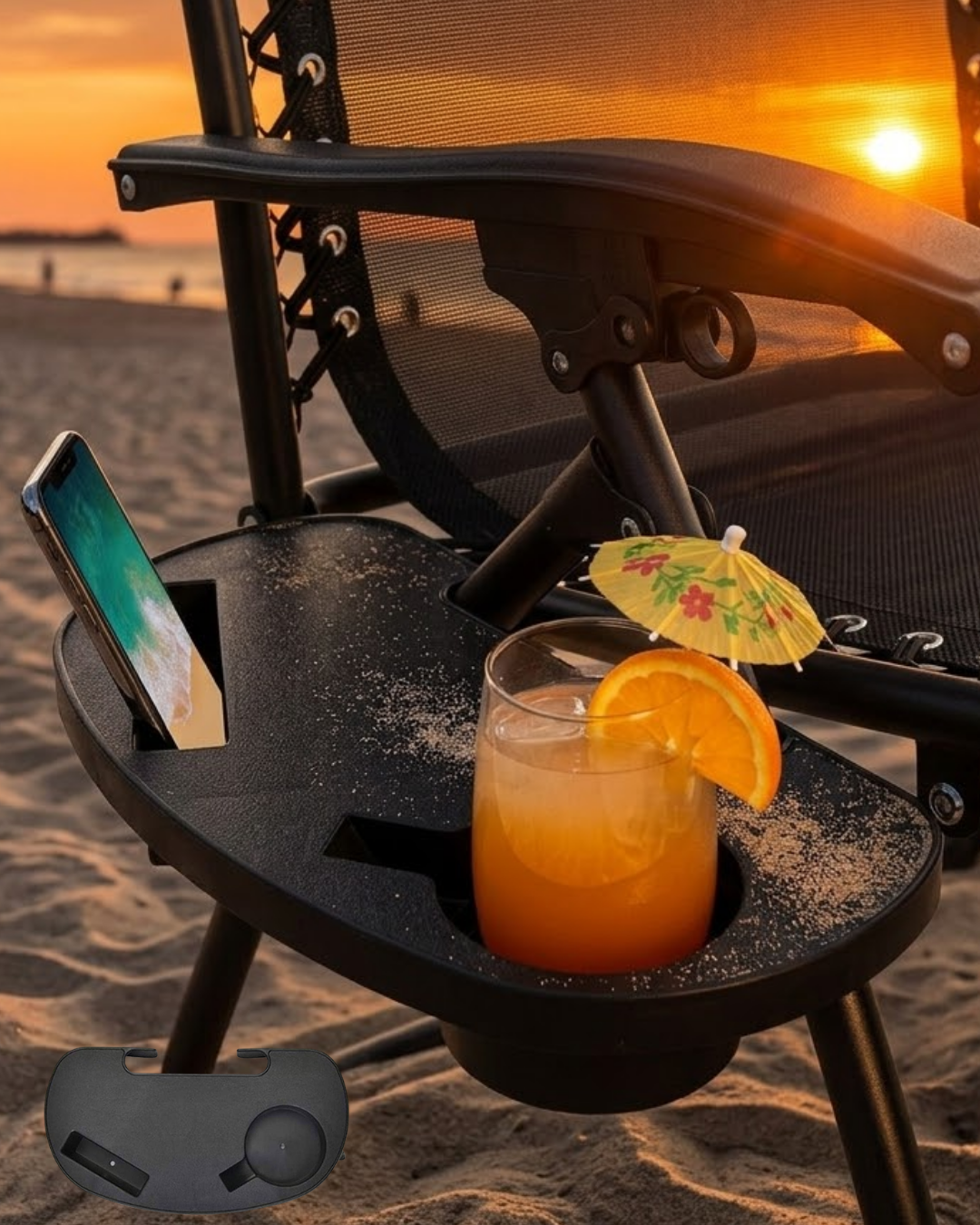 Outdoor Kamp Sandalyesi Yanlık Tepsi Pratik Telefon Bardak Standı