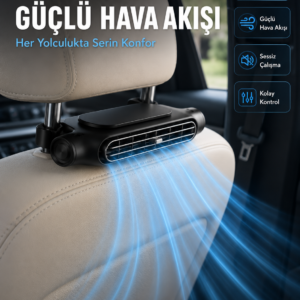 Taşınabilir Araç Koltuk Fanı Sessiz Çalışan USB Şarjlı Boyun Soğutucu