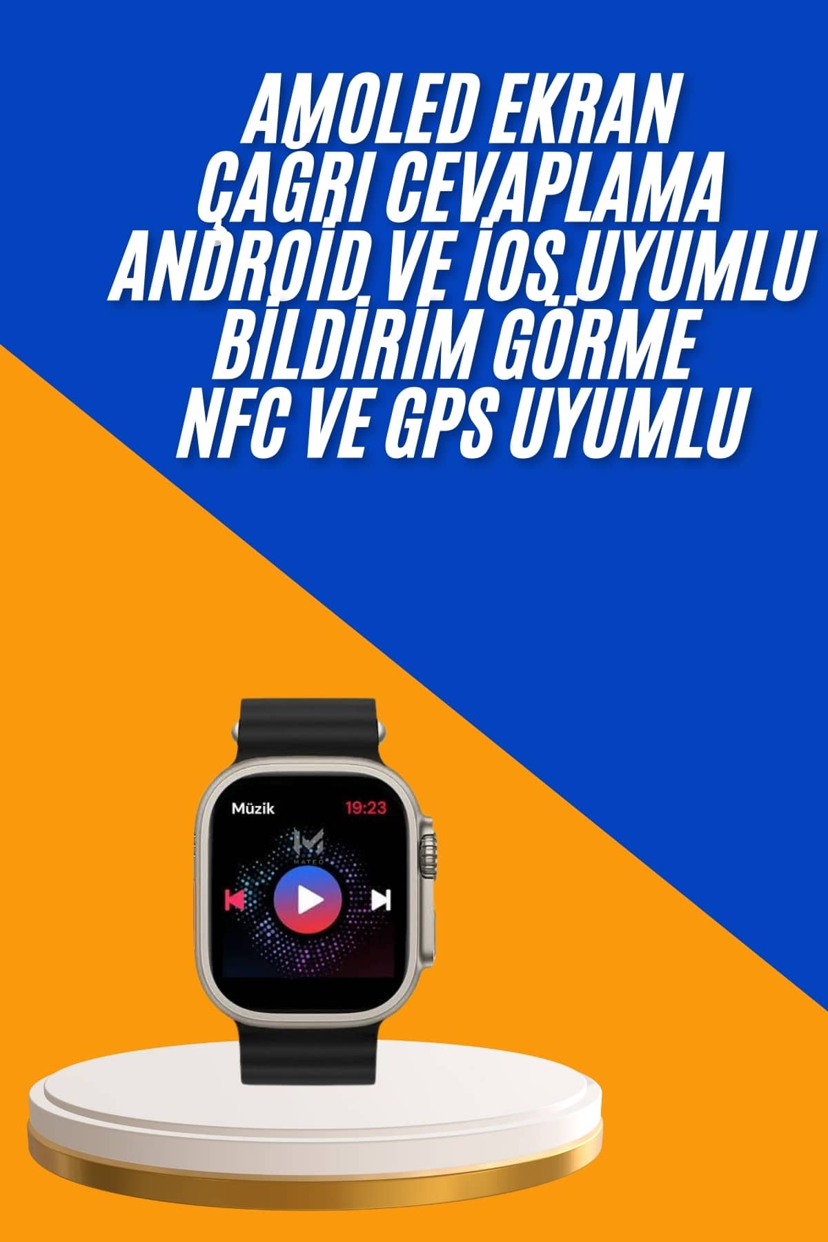 Akıllı Saat Çok Fonksiyonlu Unısex Sosyal Medya Girişli Bluetooth Bağlantılı Yeni Nesil