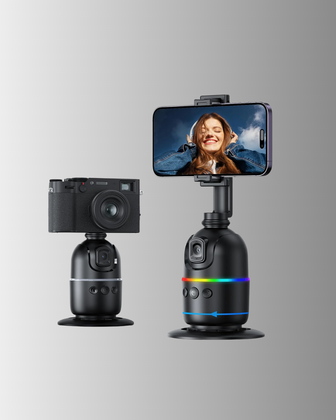 Telefon ve Kamera Uyumlu 360° Otomatik Takipli Akıllı Masa Tripodu Yeni Nesil