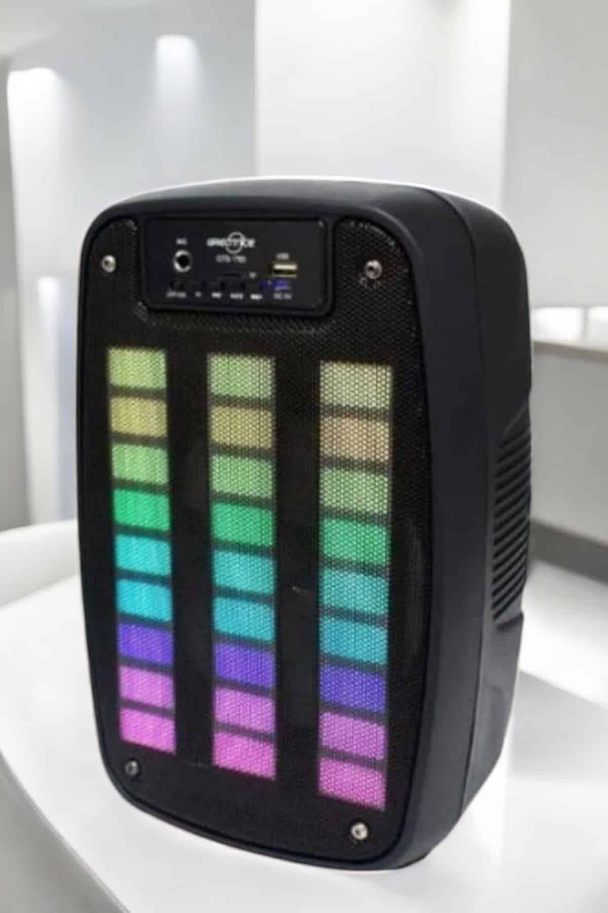 Bluetooth Hoparlör RGB Işıklı USB SD Kart Girişli Taşınabilir