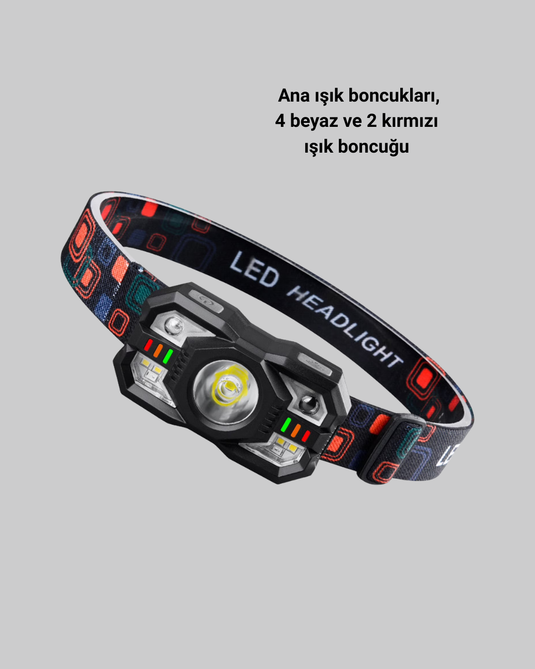 Şarj Edilebilir LED Far Hareket Sensörlü 5 Modlu Outdoor Yeni Nesil