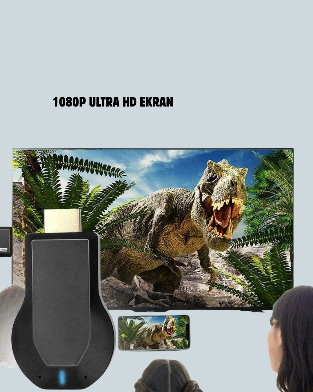 HDMI Kablosuz Ekran Alıcısı – iOS, Android,PC Uyumluluğu