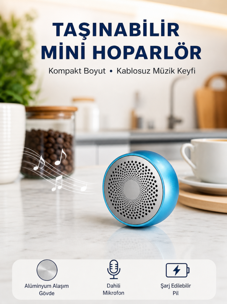 10W Güçlü Stereo Bluetooth Hoparlör – 360° Surround Ses Deneyimi Yeni Nesil