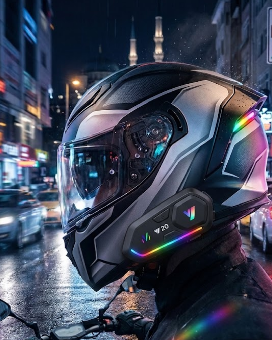 Şarjlı Motosiklet Kask Intercom Kulaklık Bluetooth 5.3 Teknolojisi