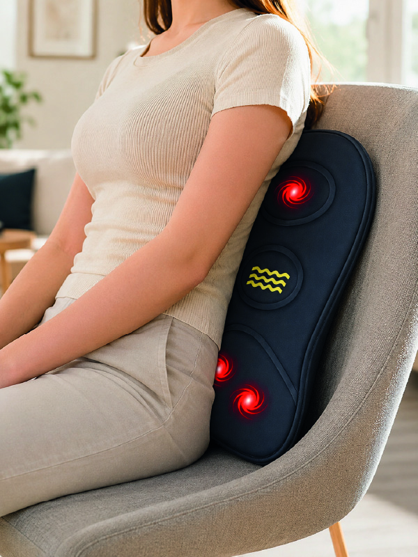 Ergonomik Isıtmalı Bel Masaj Minderi Sırt Destek Minderi