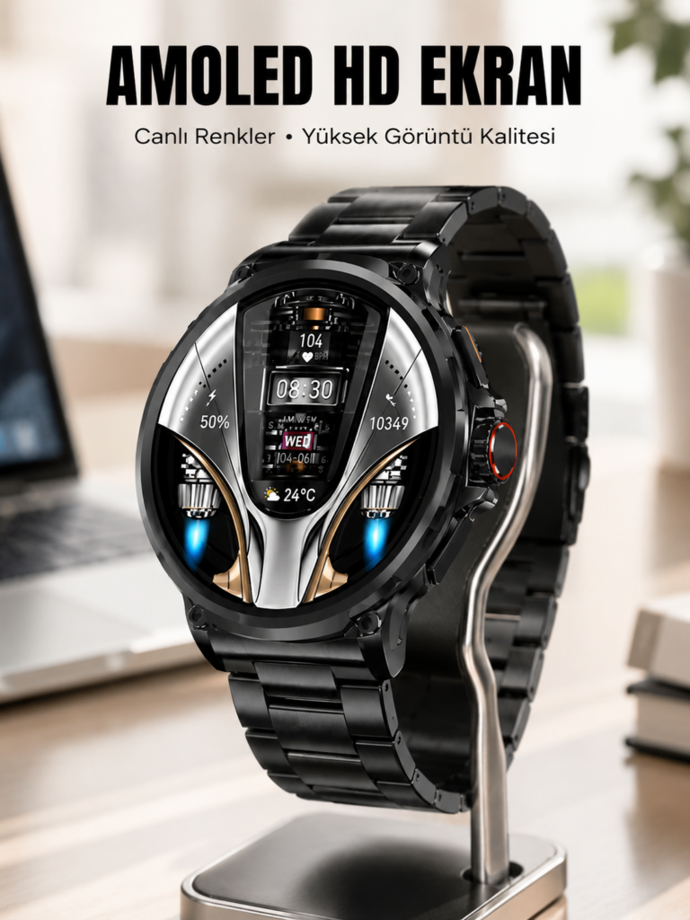 Şık Metal Kasa ve Değiştirilebilir Kordonlarla SW80 Smartwatch Yeni Nesil