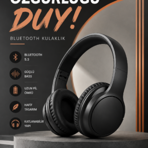 Kulak Üstü Bluetooth Kulaklık Ayarlanabiilir Uzun Pil Ömrü Kablosuz 5.0 Bluetooth
