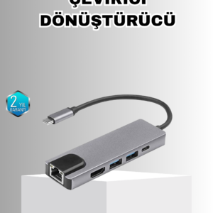 Alüminyum Kasalı MacBook USB-C Hub – 4K HDMI, USB 3.0, SD/TF Kart Girişi, PD Şarj Desteği
