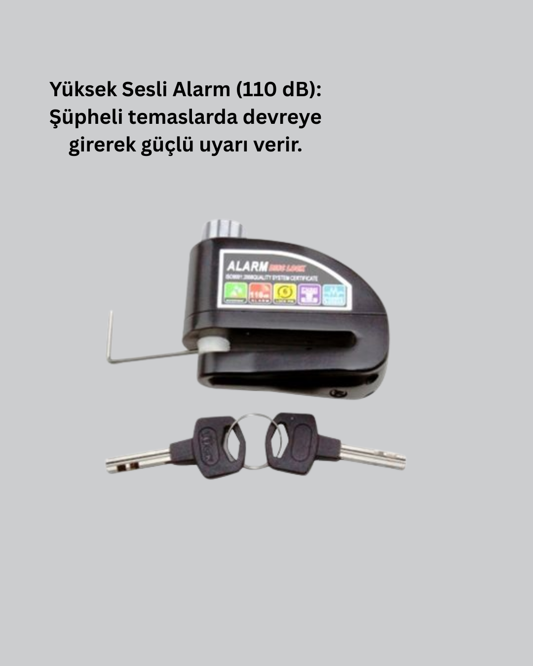 Taşınabilir Alarm Disk Kilidi Motosiklet Scooter Bisiklet Güvenlik Yeni Nesil