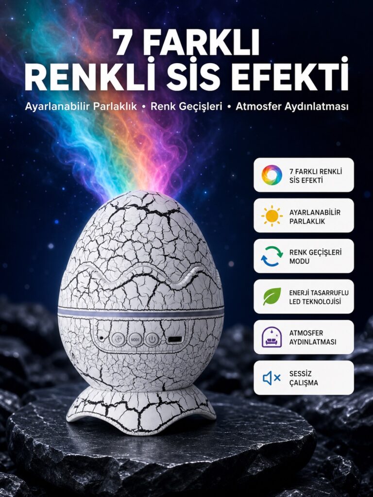 Bluetooth Hoparlör Özellikli 7 Renkli Gece Aydınlatması