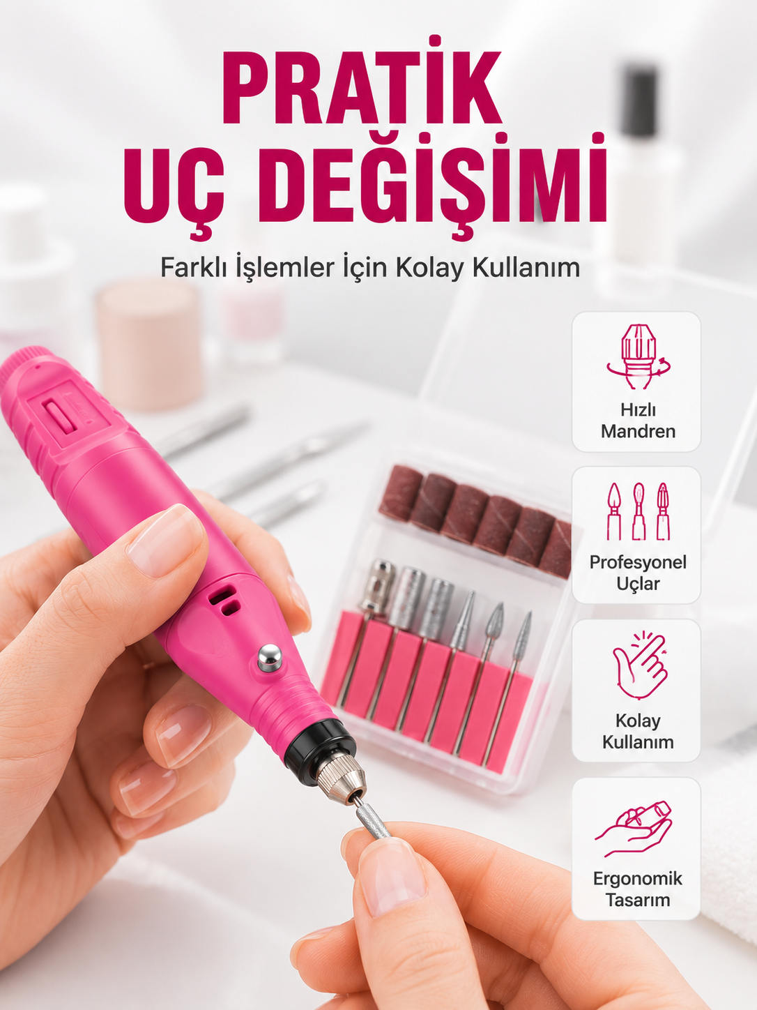 12v Çok Fonksiyonlu Tırnak Bakım Cihazı Yeni Nesil
