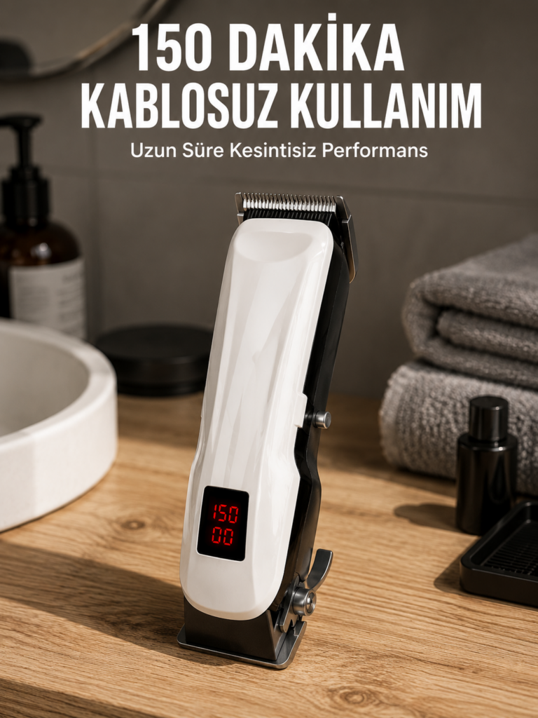 Yeni Nesil Tıraş Makinesi Uzun Şarjlı Paslanmaz Çelik Bıçaklı Yeni Nesil