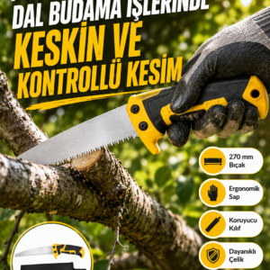 Kılıflı Budama Bahçe Testeresi 270 mm Düz Bıçaklı