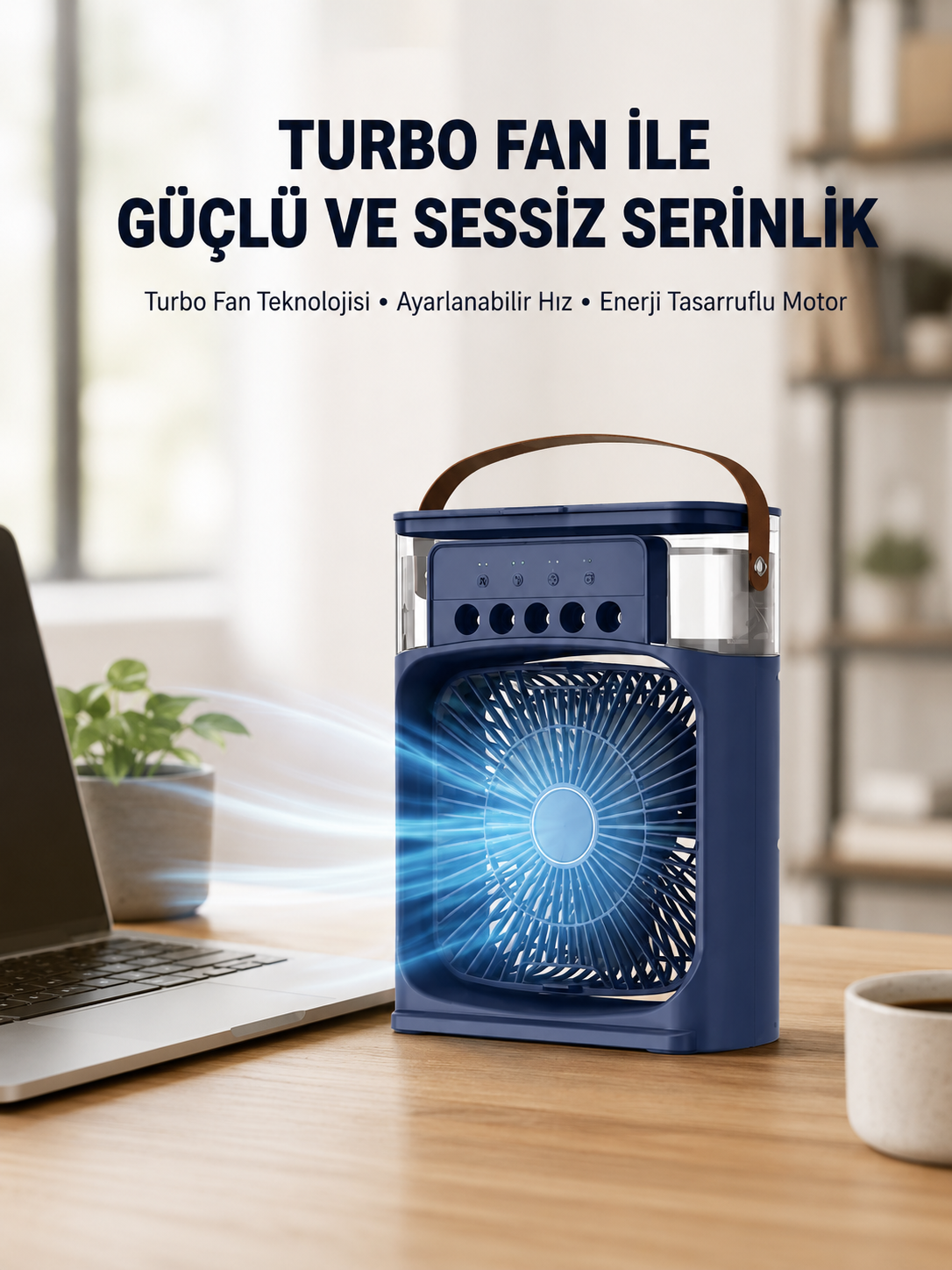 Turbo Fan Teknolojili Sessiz ve Güçlü Soğutma Masası Vantilatör