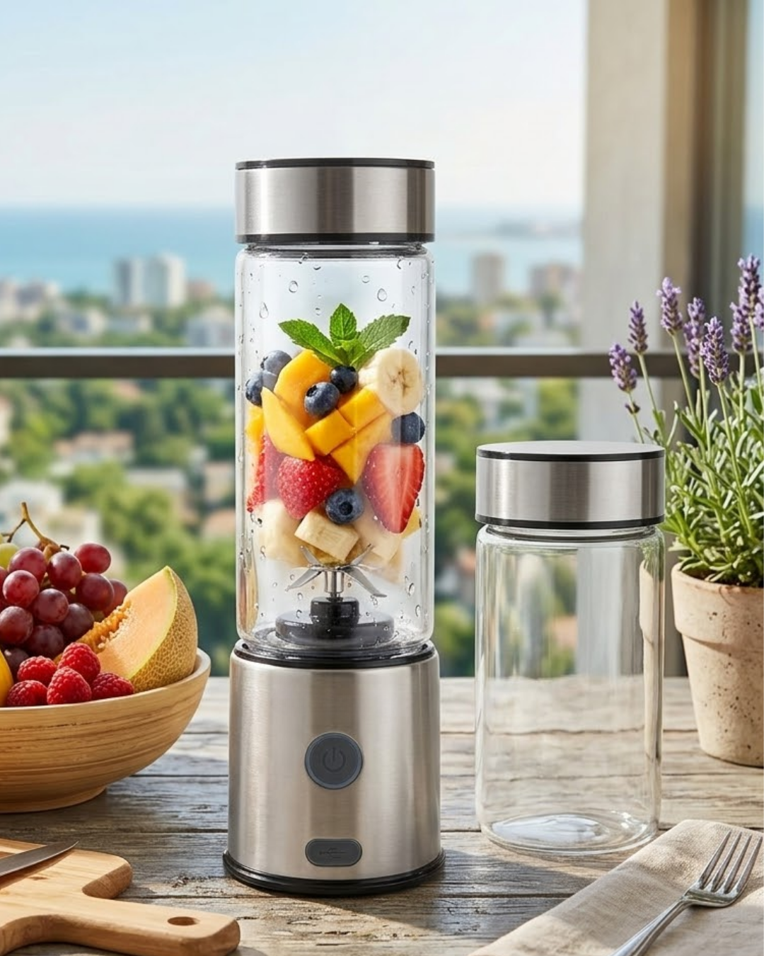 Çift Cam Hazneli Blender 16500 RPM Buz Kırıcı Taşınabilir Blender