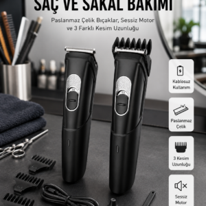 Lazer Epilasyon Öncesi Kısaltma Şarjlı Saç Sakal Tıraş Makinesi Ense Kesme Makinesi