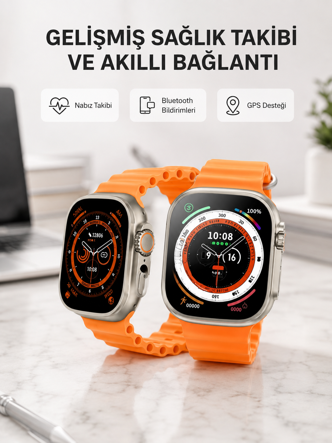 Kordonlu Akıllı Saat – Sesli Görüşme, GPS, Nabız ve Uyku Takibi