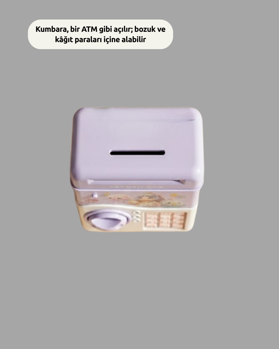 Mor Otomatik Para Girişli Elektronik Şifreli Kumbara