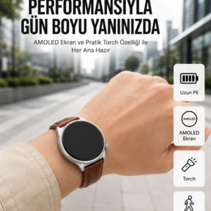 10 Gün Şarj Dayanımı Sunan AMOLED Ekran Akıllı Saat Yeni Nesil