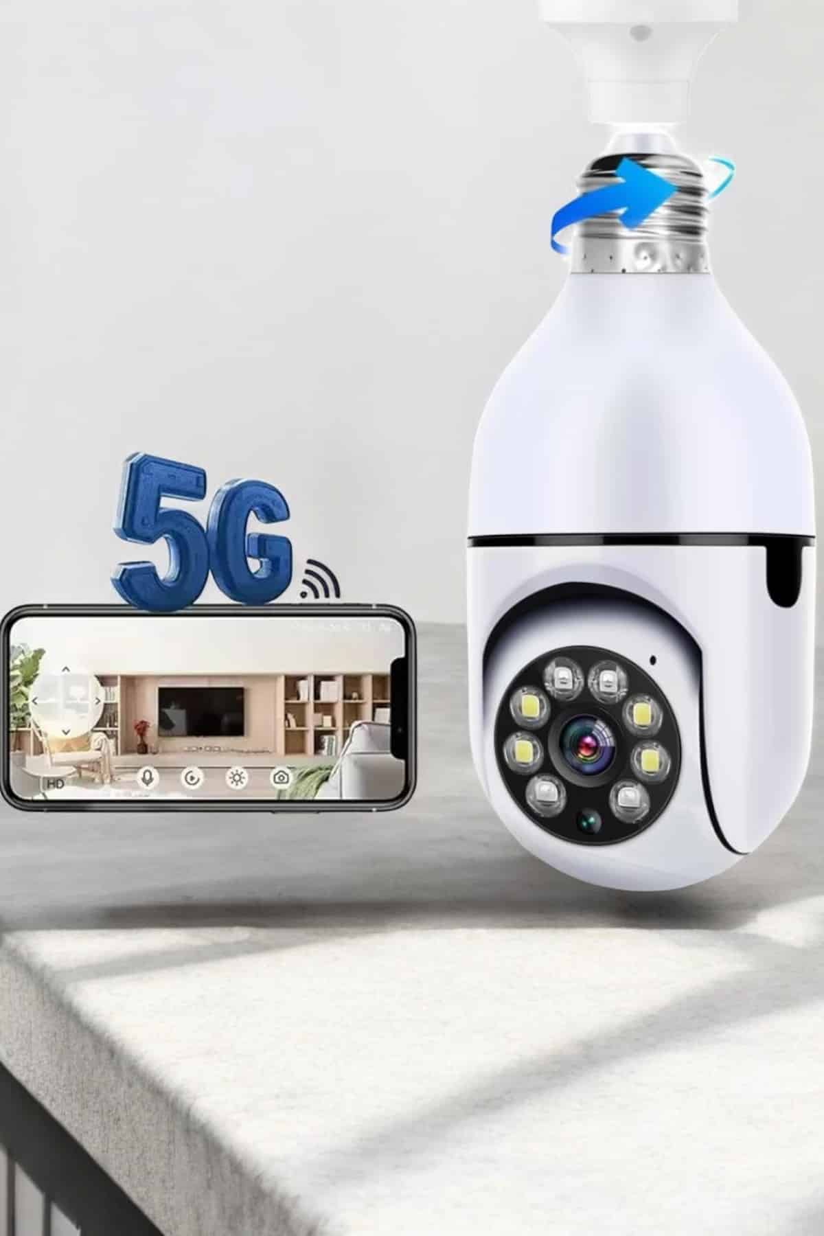 Güvenlik Kamerası Wifi Kamera Duylu Ev Kamerası Wifi Bağlantılı Dönebilen