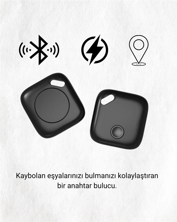 iOS Uyumlu Smart Tag | Uzun Pil Ömrü | Bul Uygulaması ile Entegre Akıllı Takip Cihazı
