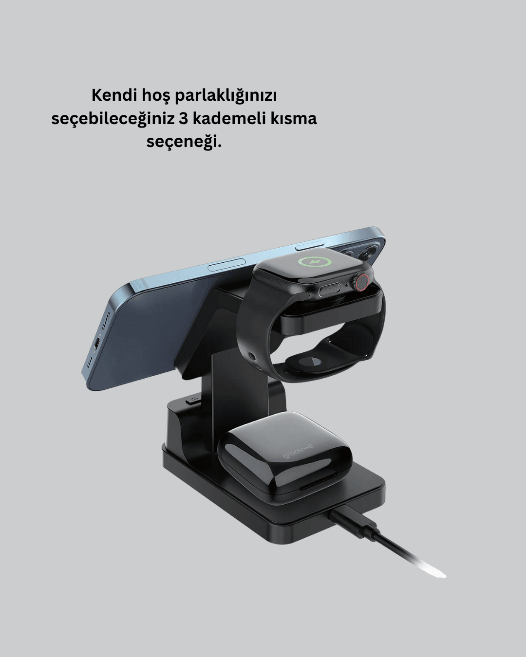 LED Dijital Saatli Kablosuz Şarj Cihazı – 3 Parlaklık Ayarlı, Şarj Koruma Teknolojili Yeni Nesil