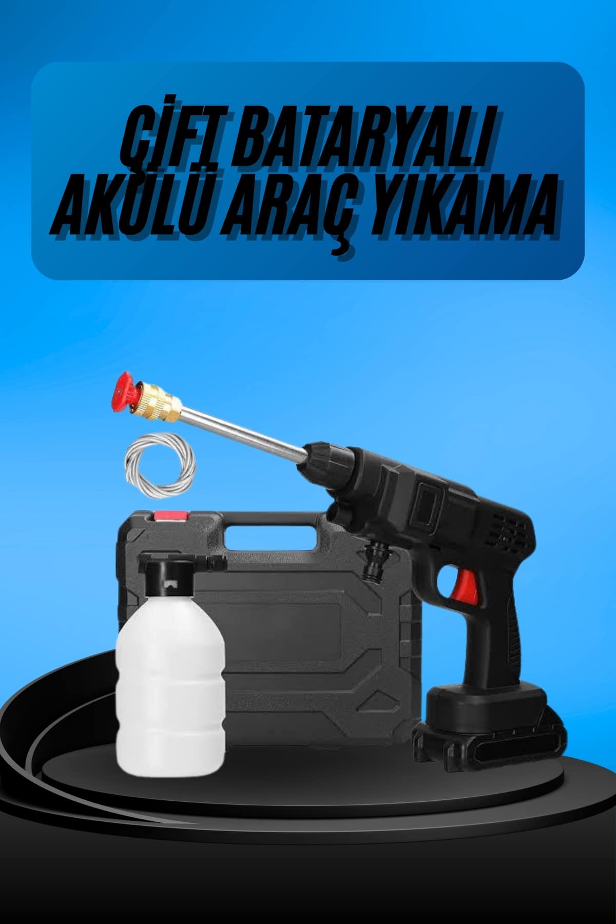 Akülü Oto Araç Yıkama Yüksek Basınçlı Araba Yıkama Makinesi Şarjlı